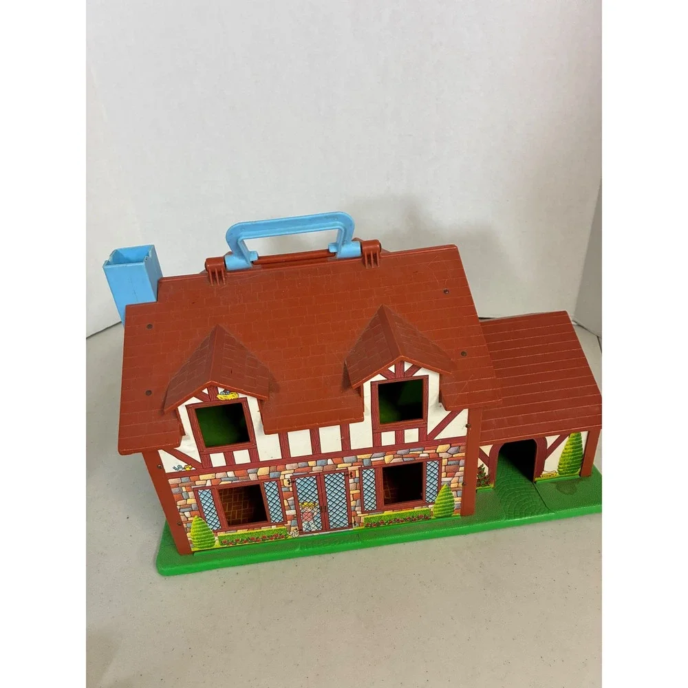Vintage Fisher Price Little People Tudor Dollhouse 952 with Furniture‎ 1980s Toy